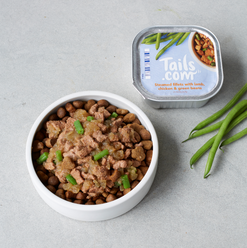 Mixing wet and dry dog food